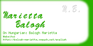 marietta balogh business card